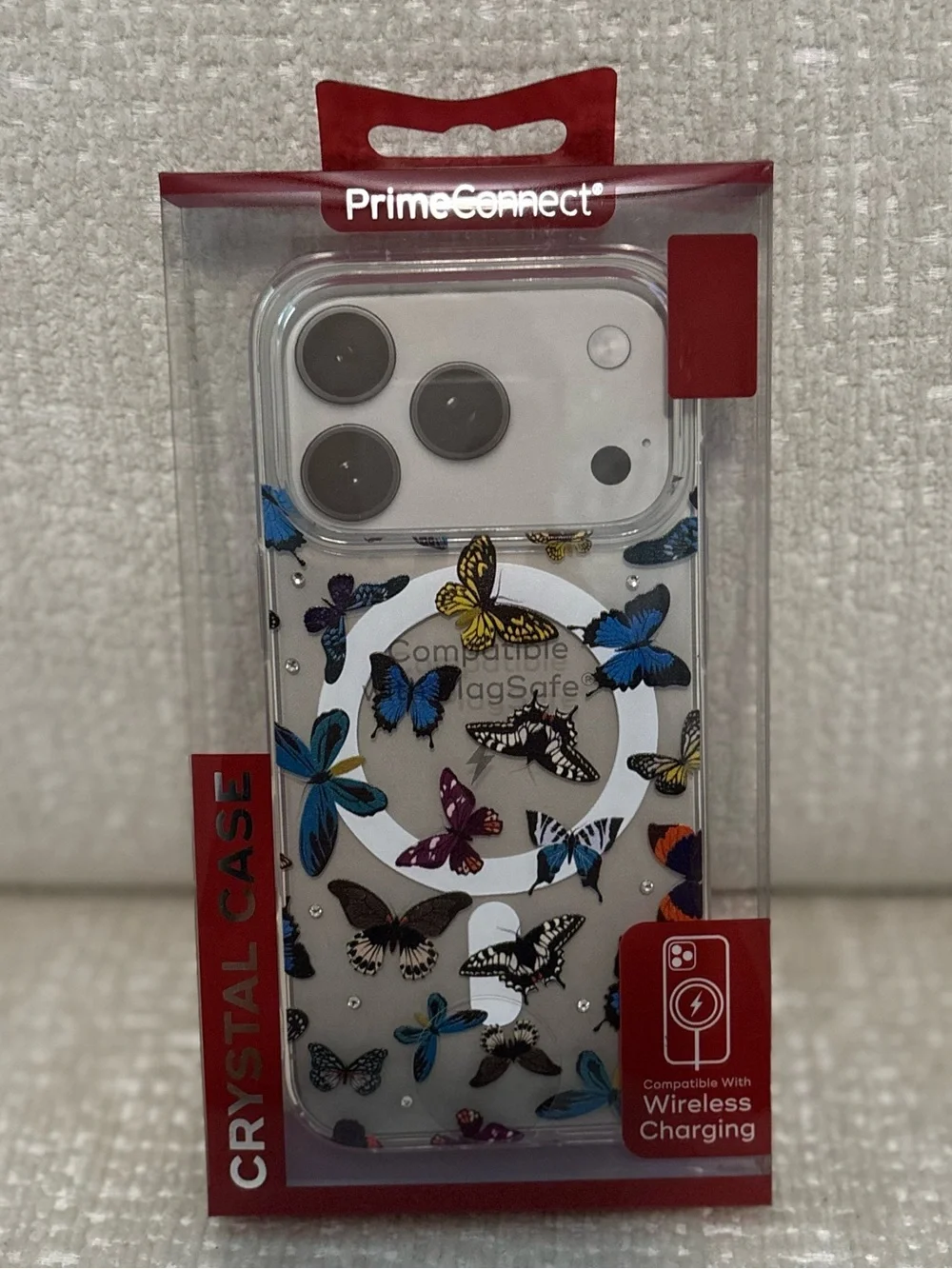 iPhone 17 Clear Butterfly Crystal Case